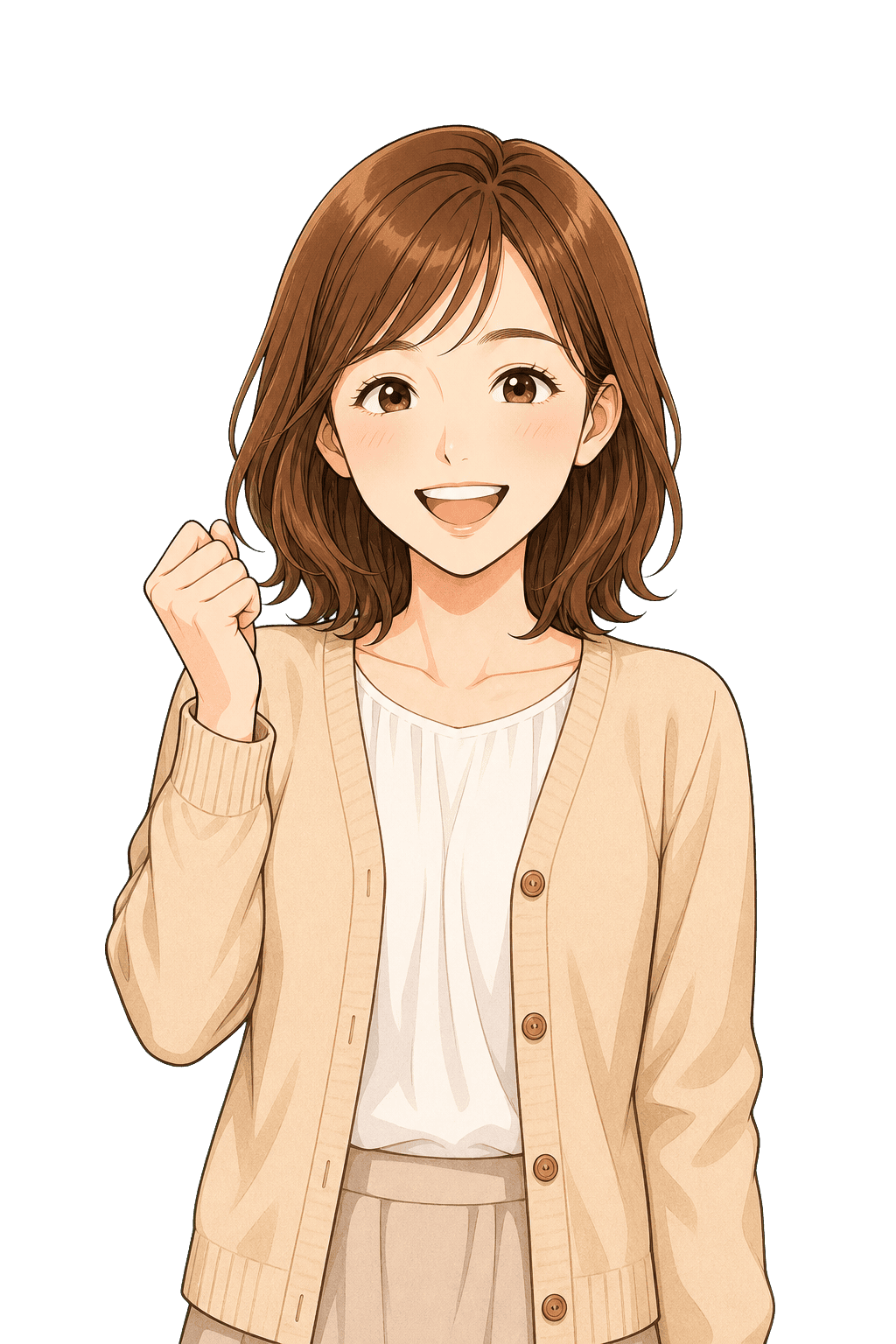喜ぶ女性利用者のイラスト